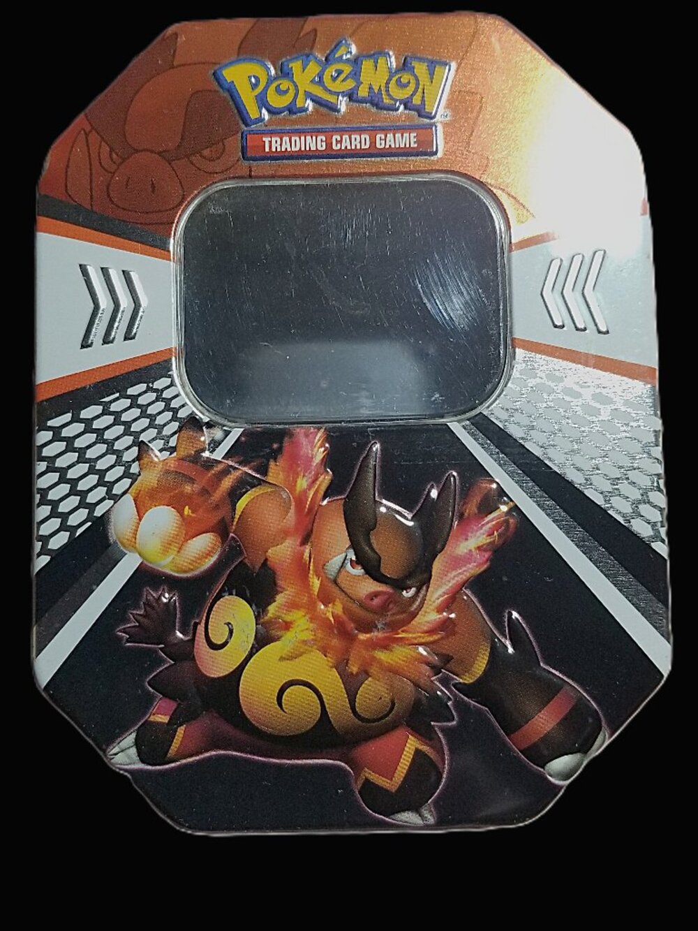 Pokemon Emboar Collector Tin Black/White 2013 Empty Metal Storage Case Nintendo